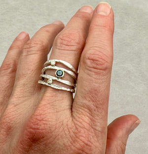 Alaria Ring - Montana Sapphire -Bright