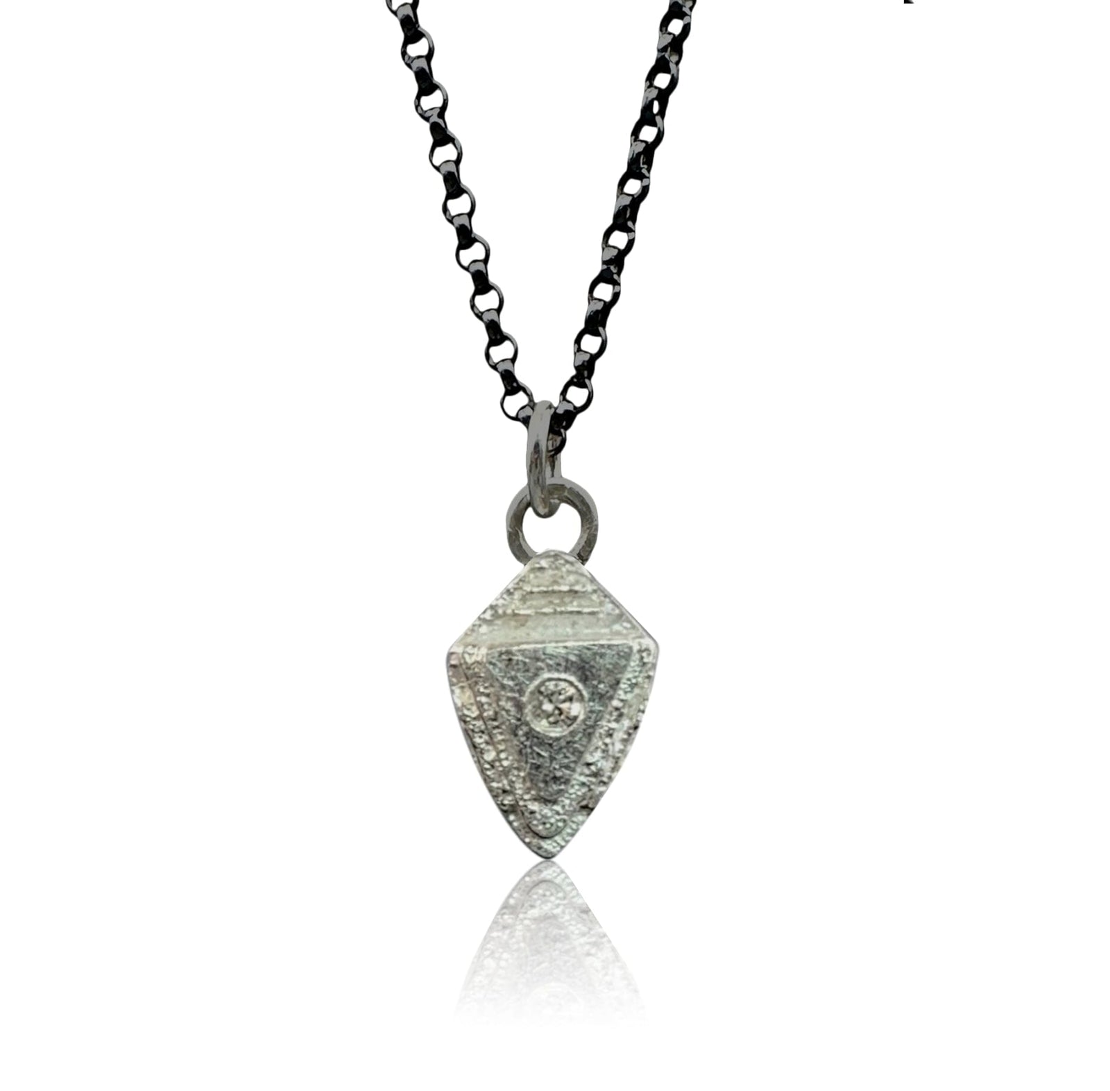 Atlantis Shield Pendant - Silver - Bright