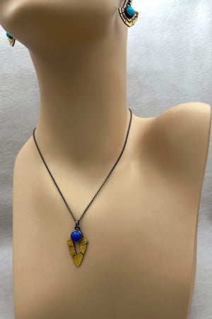 Bedrock Chevron Pendant - Lapis