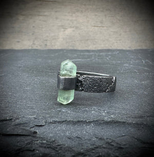 Green Tourmaline Crystal Ring