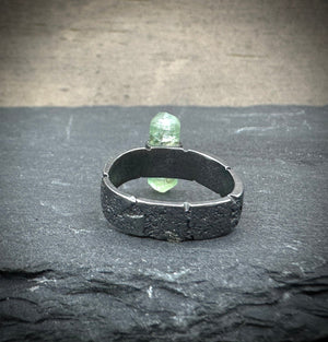 Green Tourmaline Crystal Ring