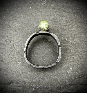 Green Tourmaline Crystal Ring