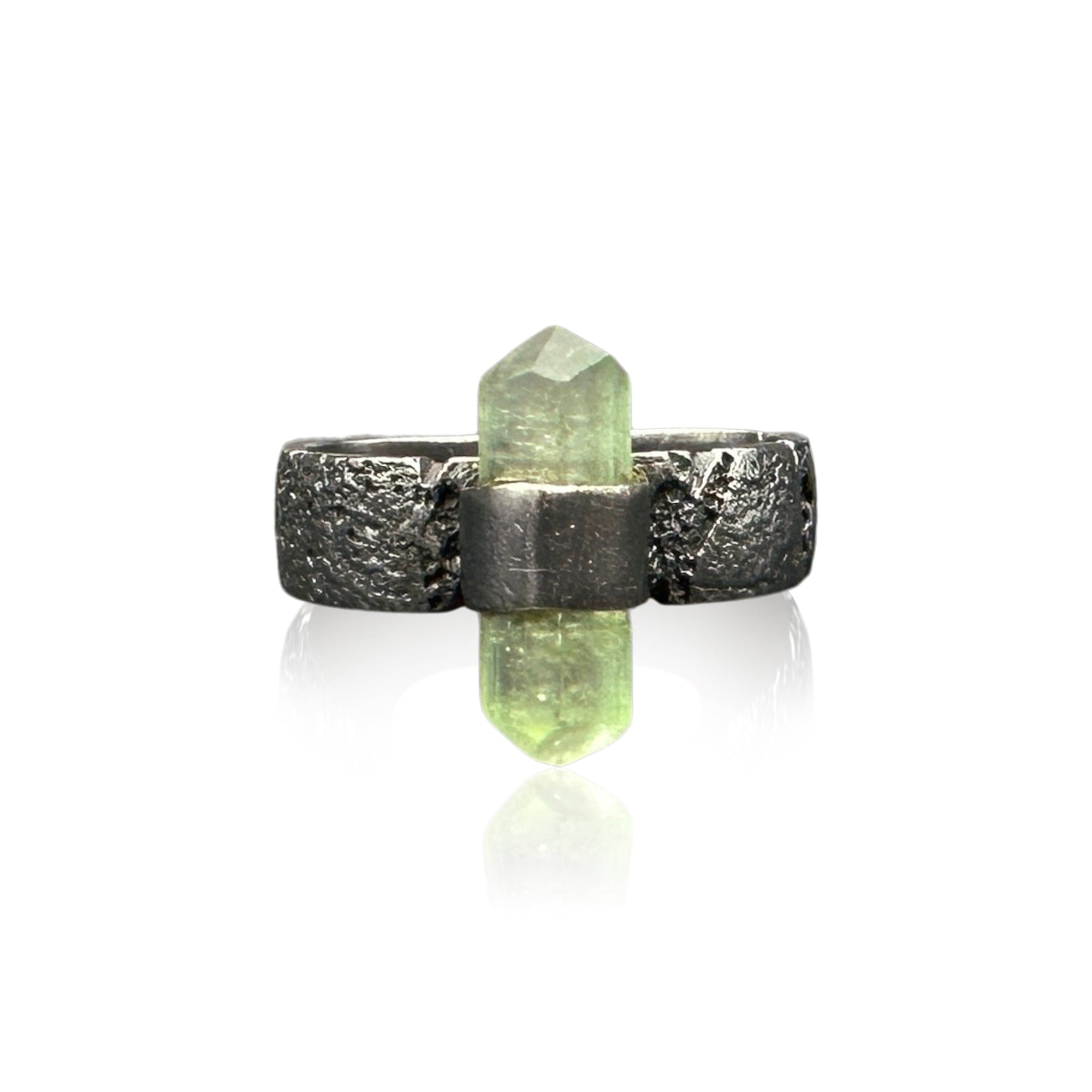 Green Tourmaline Crystal Ring