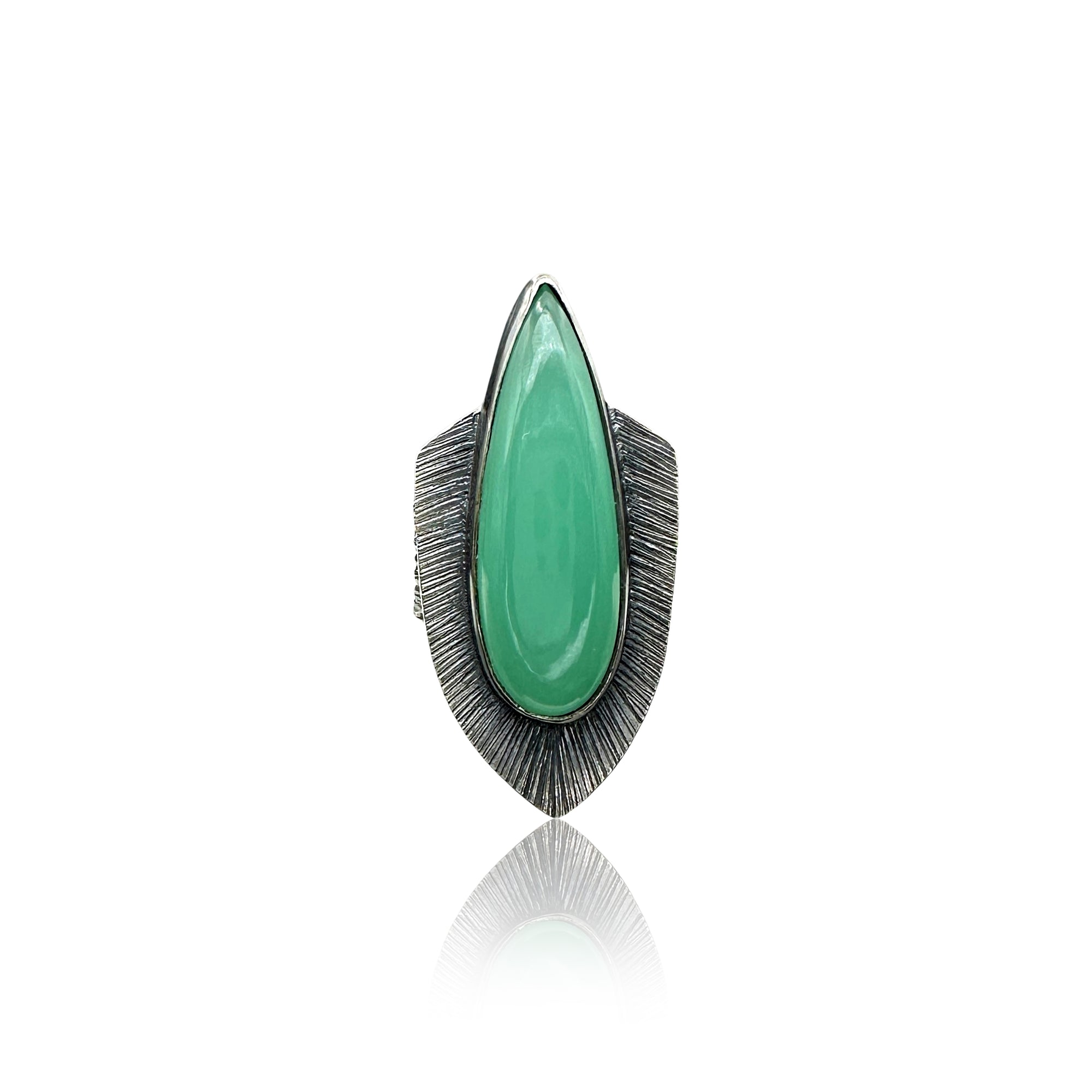 Aura Shield Ring -  Chrysoprase