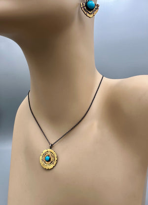 Large Redwood Pendant  - Turquoise