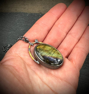 Oval Labradorite Pendant