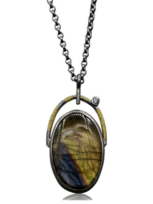 Oval Labradorite Pendant