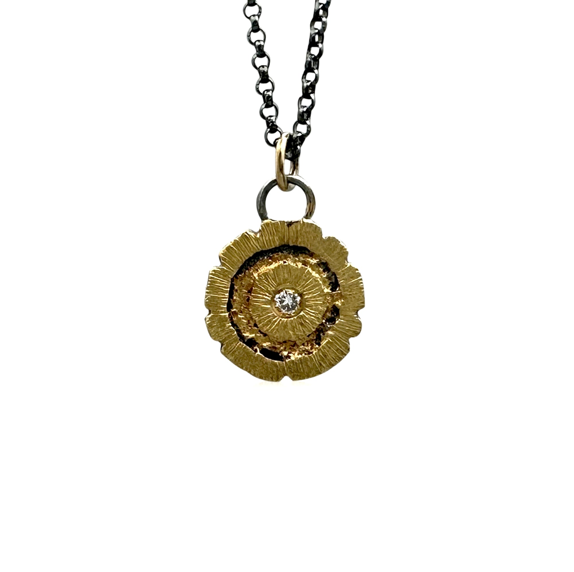 Redwood Slice Pendant - 1/2" - Gold