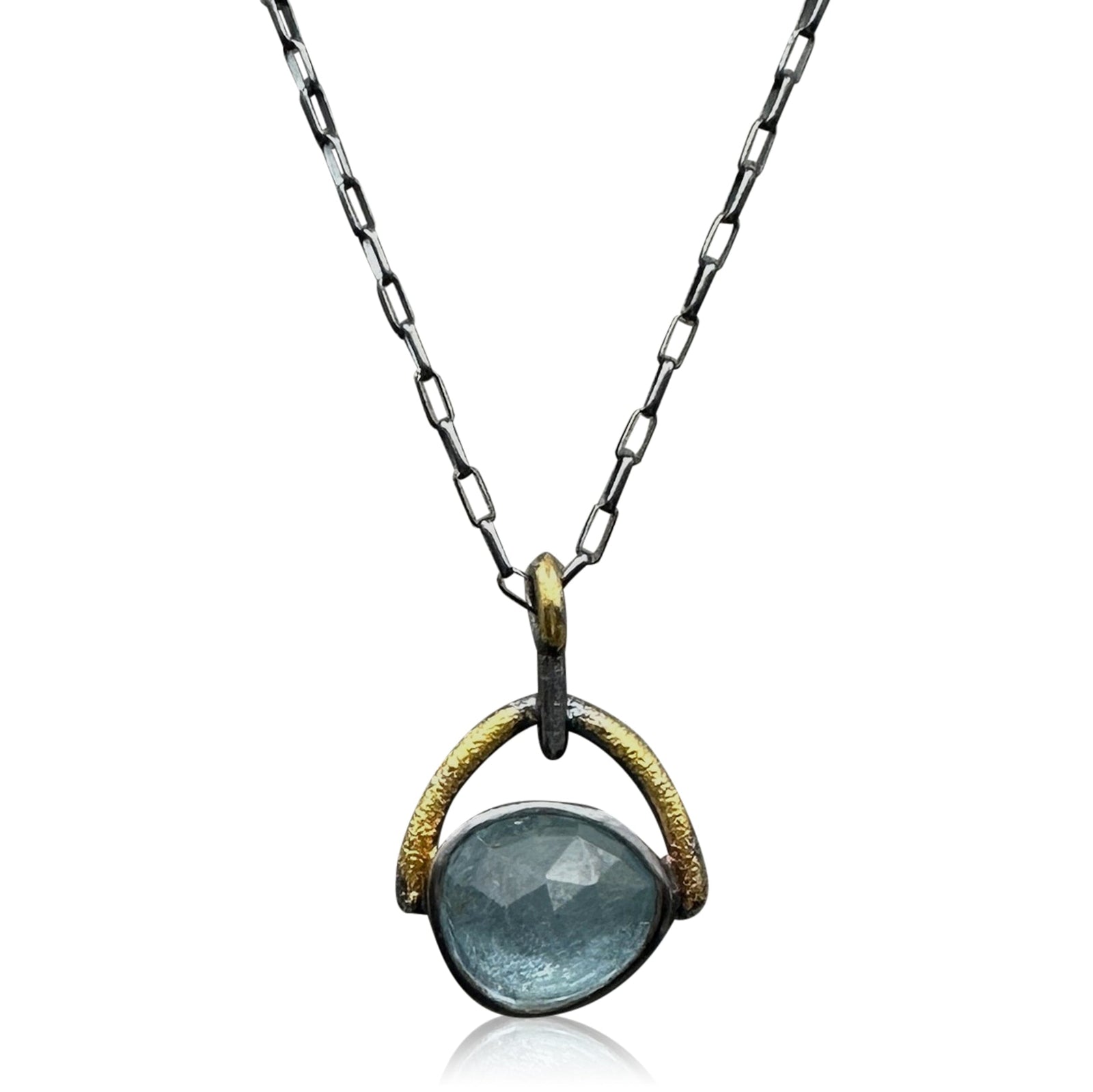 Rose-cut Aqua Pendant