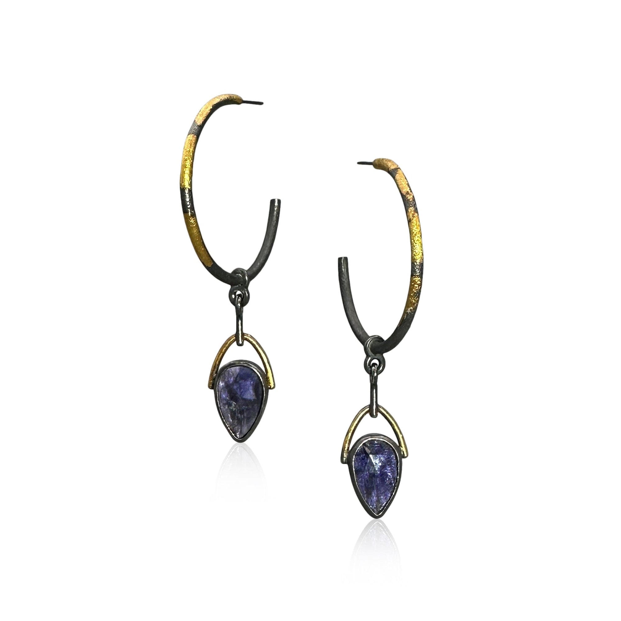 Rose-cut Iolite Hoops