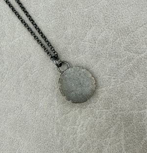 Redwood Slice Pendant - 1/2" - Turquoise