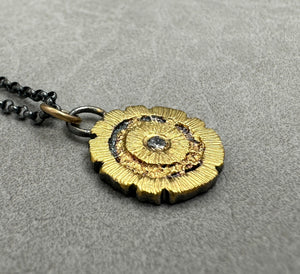 Redwood Slice Pendant - 1/2" - Gold