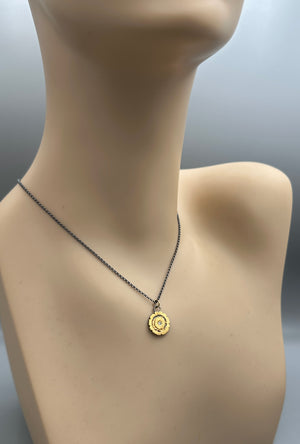 Redwood Slice Pendant - 1/2" - Gold