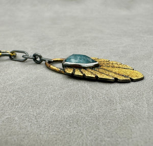 Teal Kyanite Sunburst Pendant