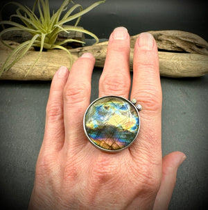 XL Labradorite Nebula Ring