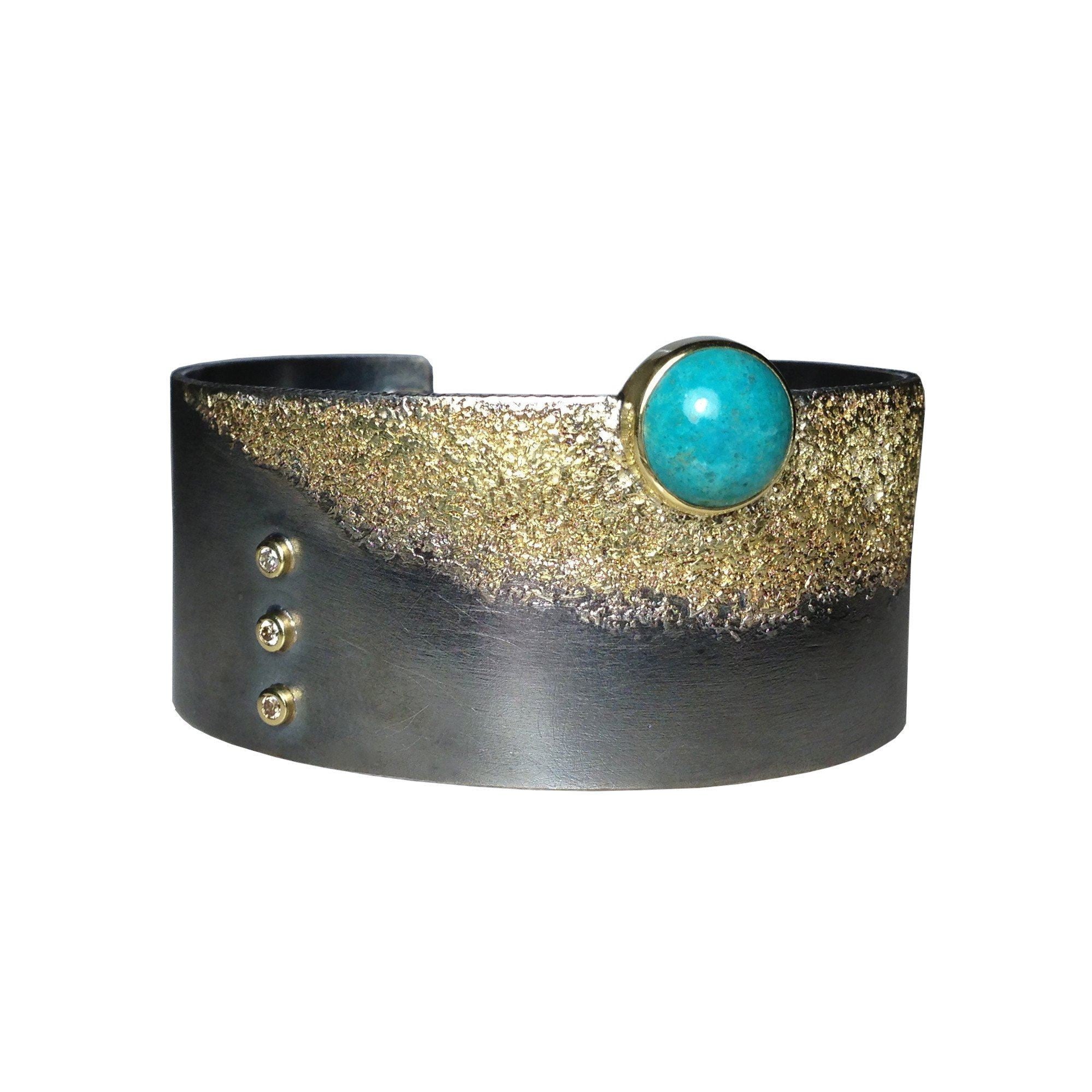 Cuff with chrysocolla