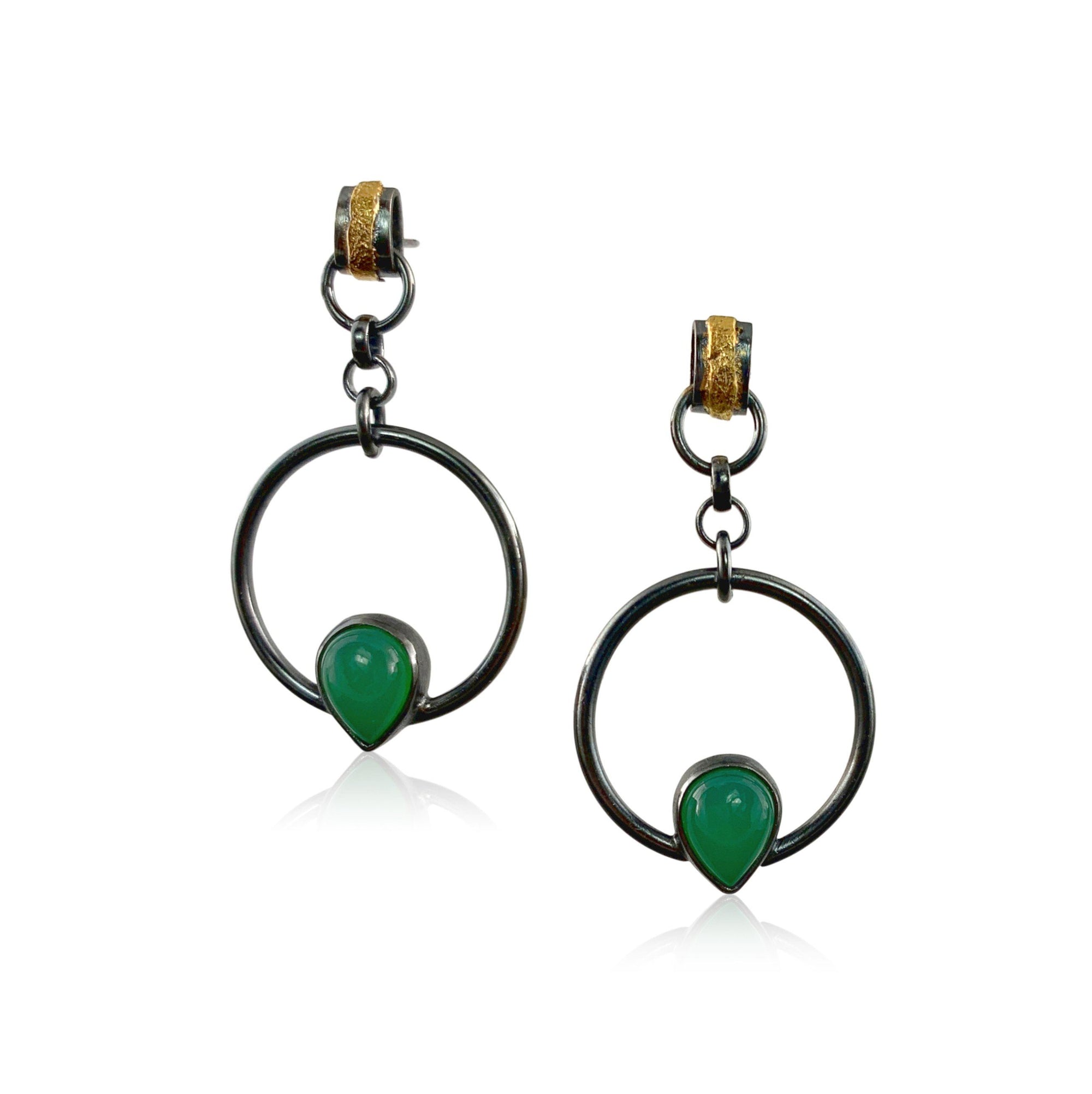 Chrysoprase Circle Drops