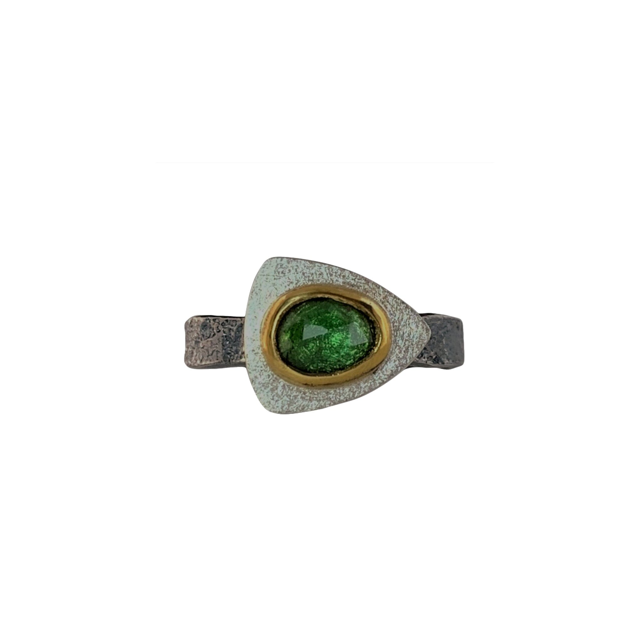 Green Tourmaline Wave Ring