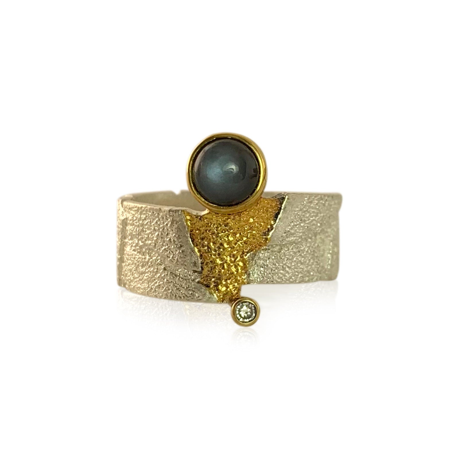 Narrow San Andreas Band - Black Moonstone