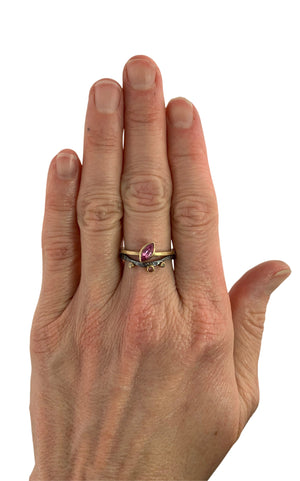 Pink Sapphire Marquise Stacker