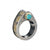 Cobblestone ring with Peruvian blue opal