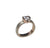 Silver/white/red gold finger-shaped solitaire with white diamond